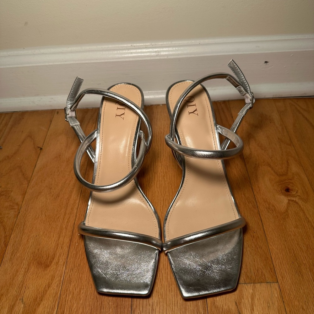 Silver Strappy Sandals